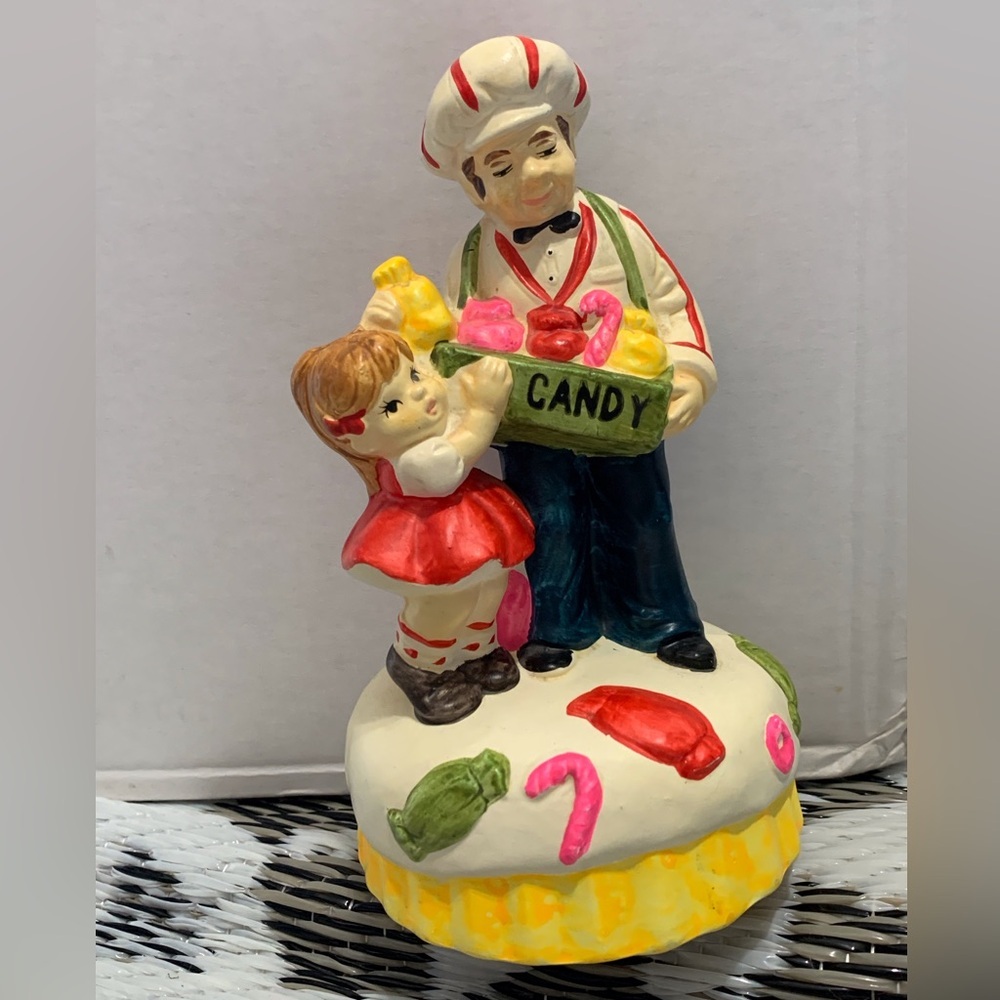 Vintage Charming Candy Vendor Figurine - Multicolor
